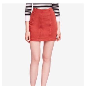 Free People Modern Femme Red Denim Mini Skirt